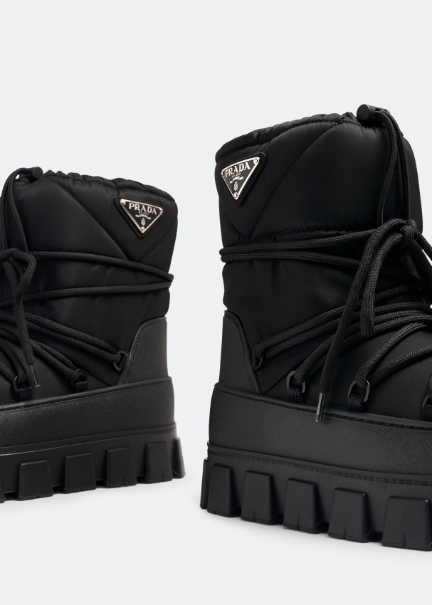 Prada女式尼龙华达呢滑雪靴- 黑色在阿联酋| Powered by LOFTER Level Shoes