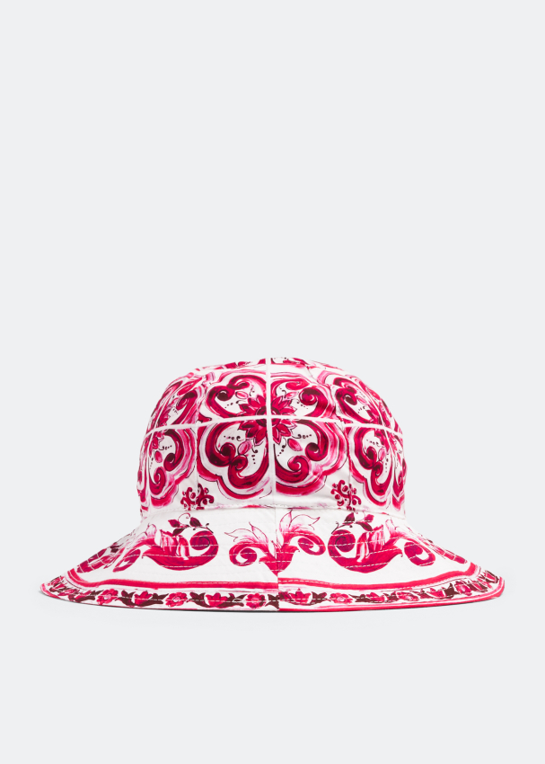 Dolce&Gabbana Majolica 印花女童渔夫帽- 粉色| 阿联酋Level Shoes